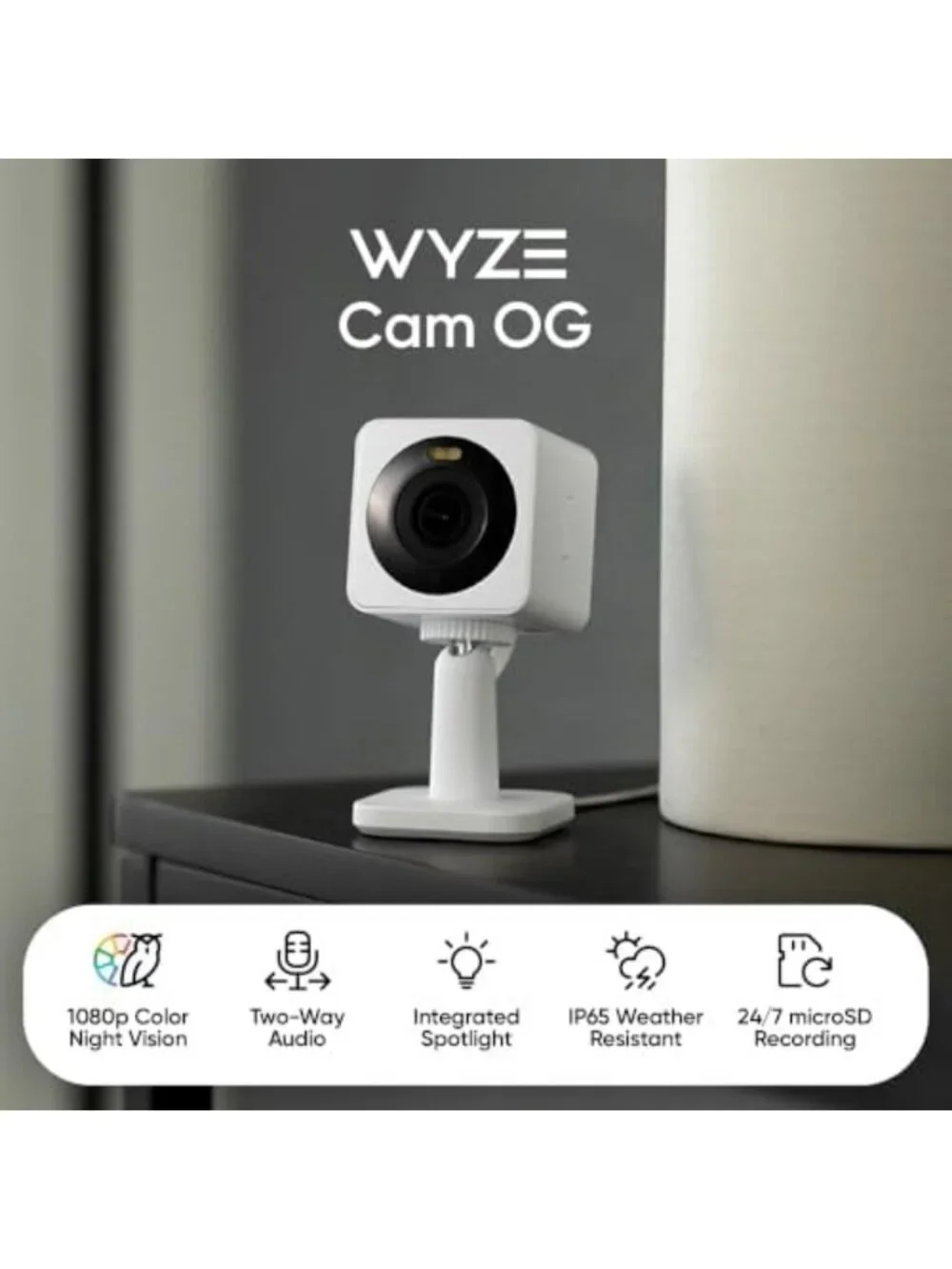 Indoor/Outdoor Security Cameras 2-Pack with Color Night Vision - Smart Home